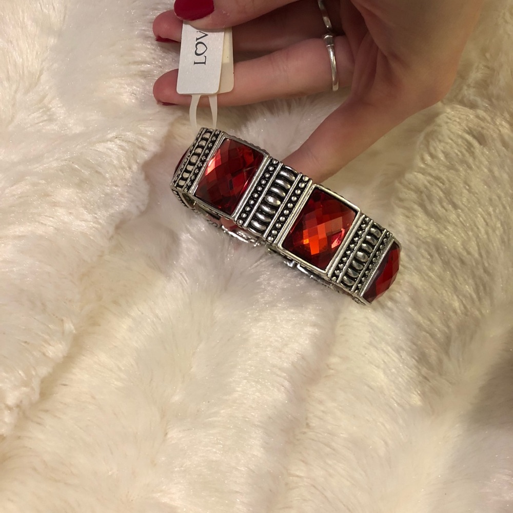Red ruby cuff bracelet